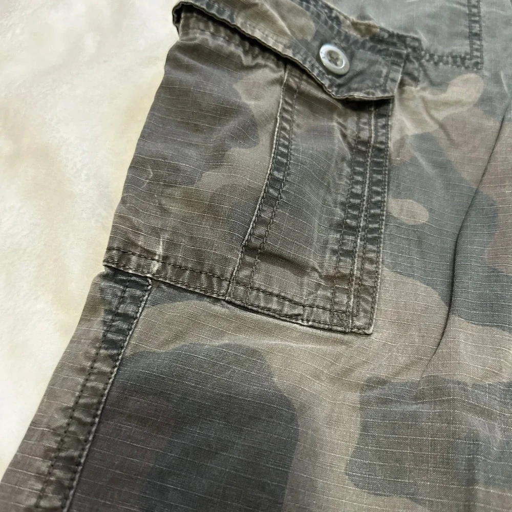 Arizona Jean Co Boys‎ Camo Cargo Pants Size 8 Regular Dark Camouflage Ripstop